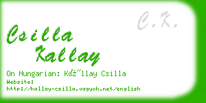 csilla kallay business card